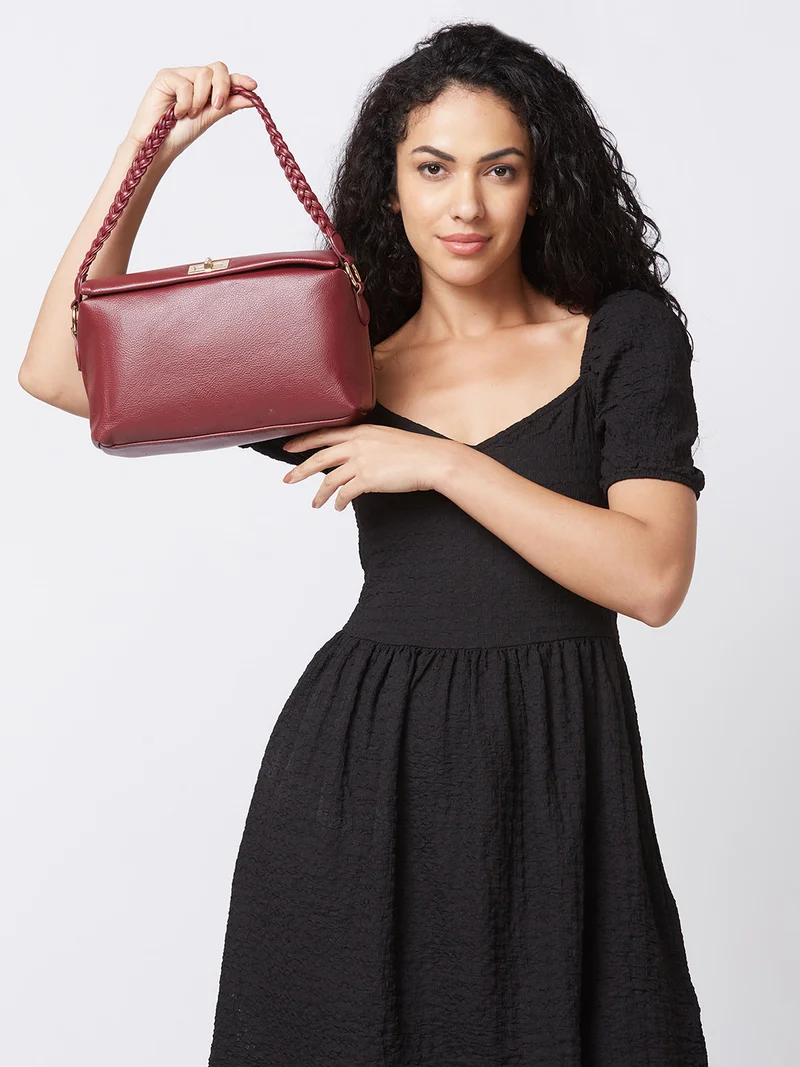 جلو باص حقيبة كروس بودي نسائية جلوبس لون عنابي سادة كاجوال